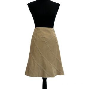 ELIE Tahari camel brown corduroy A-line skirt Sz 12